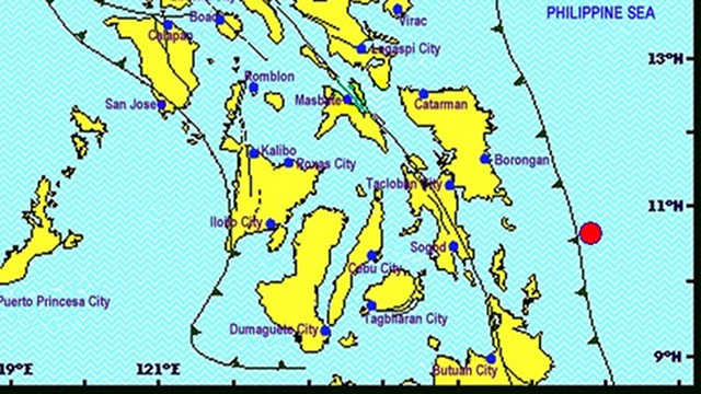 SERIES OF QUAKES. 5 earthquakes, the strongest of which is magnitude-5.5, strike Surigao del Norte. Image from Phivolcs