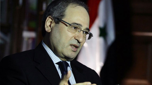 NOT GIVING IN. Syrian deputy Foreign Minister Faisal Muqdad says the regime would not give in to threats of a US-led military strike against the country, even if it leads to a 3rd world war. Photo by Louai Beshara/Agence France-Presse