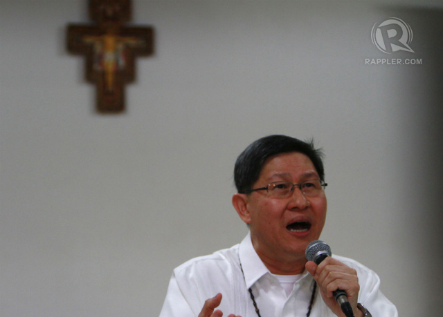 'HEARTBREAKING.' Manila Archbishop Luis Antonio Cardinal Tagle backs the investigation into the pork barrel issue. Photo by Arcel Cometa