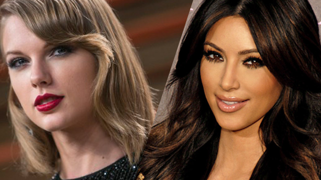 FUN WITH FAKES. Who's funnier, the real celeb or her parody? Photo of Taylor Swift from AFP; Kim Kardashian from Wikipedia Commons