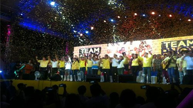 CAMPAIGNS BEGIN. The Team PNoy rally at the Plaza Miranda