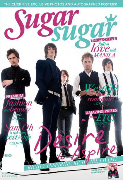 Kyle Patrick and the rest of The Click Five on the cover of a Filipino magazine in 2008