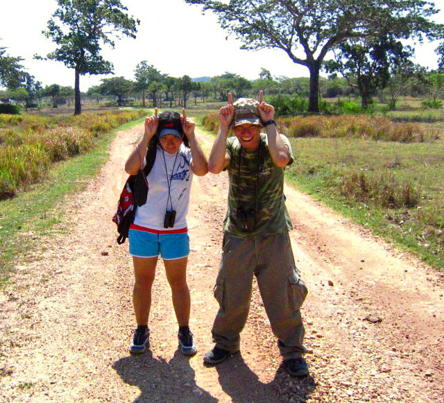 SAFARI DAYS. Mo and Gregg at Calauit Safari Island in 2005