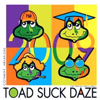 PART OF THE DESIGN of the Toad Suck Daze 2009 official shirt. Screen grab from YouTube (ToadSuckDaze)