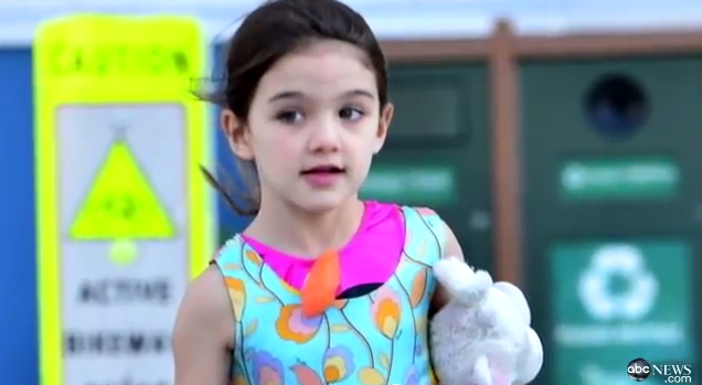 HER PARENTS' SPITTING IMAGE. 6-year-old Suri Cruise is in the right age to be inducted into her father's church. Screen grab from YouTube