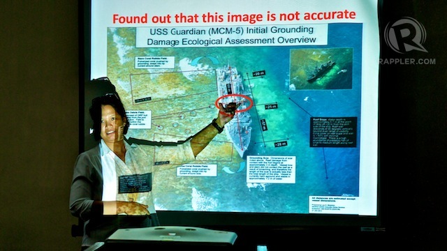In this file photo, Dr Maricor Soriano explains their assessment process of the damage in Tubbataha Reef. Ace Tamayo/Rappler