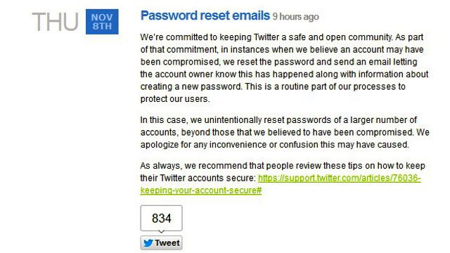 USER PROTECTION. Twitter creates passwords when they suspect that an account is compromised