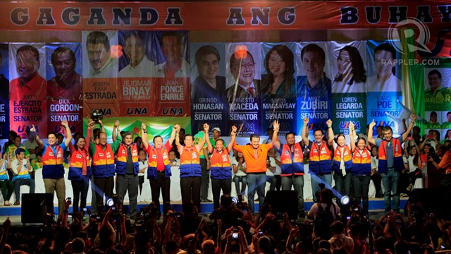 LUZON, THIS TIME. After holding its proclamation rally and sorties in Cebu and Bohol, UNA will focus on Central Luzon this week. File photo by Charlie Saceda. 