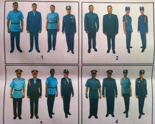 SUGGESTED DESIGNS. Some of the designs proposed for the new PNP uniform. Photo by Rappler