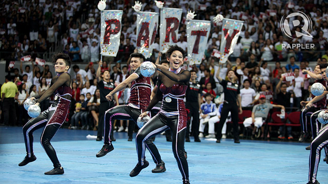 PARTY. The UP Pep Squad moved and grooved to a party-themed routine. Photo by Rappler/Josh Albelda.