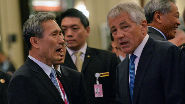SECURITY ISSUES. US Defense Secretary Chuck Hagel is in Asia to push for regional security. Photo by AFP