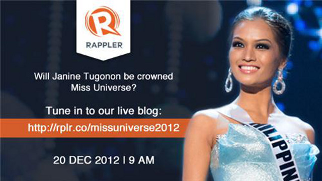 Stay with us as we live blog the Miss Universe 2012 pageant