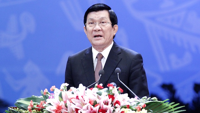 REGIONAL PEACE. File photo of Vietnamese President Truong Tan Sang. Photo by EPA/Luong Thai Linh