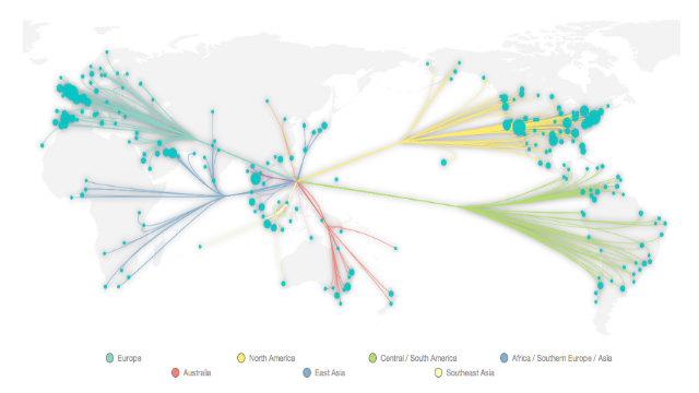 VISUALIZED. How the world responded to Haiyan on Twitter. Screenshot from Twitter Data