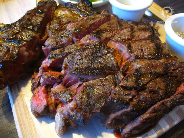 With the bone intact, there is good reason why this whole rib-eye steak is called the Tomahawk.