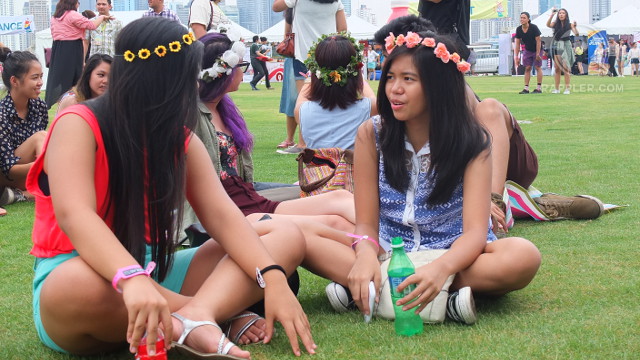 NYMPH LOOK. Floral headwear was a popular fashion statement for female citizens of Wanderland 2013