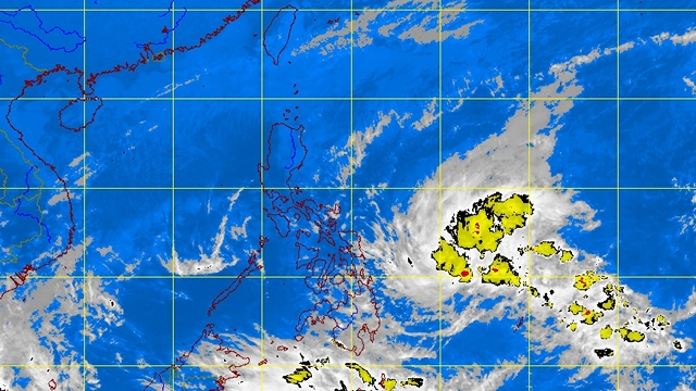 APPROACHING MINDANAO. A low pressure area threatens residents in areas affected by 'Pablo.' PAGASA satellite image as of 4:30 pm