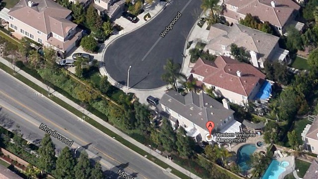 IRVINE HOME. The Irvine property is associated with Western Ventures Management and has Reynald Lim as its listed owner. Screenshot from Google