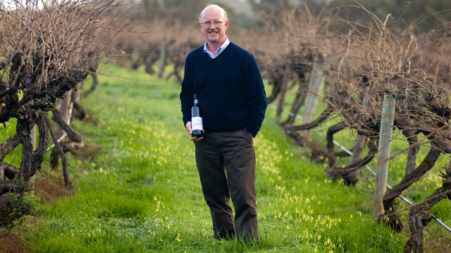 'WINE HAS TO BE GOOD FOR YOU.' Bill Hardy at their Upper Tintara Vineyard in Australia