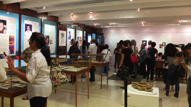WRITINGS THROUGH THE YEARS. The exhibit after the talk featured writings, photos and memorabilia of the 18 honored women journalists