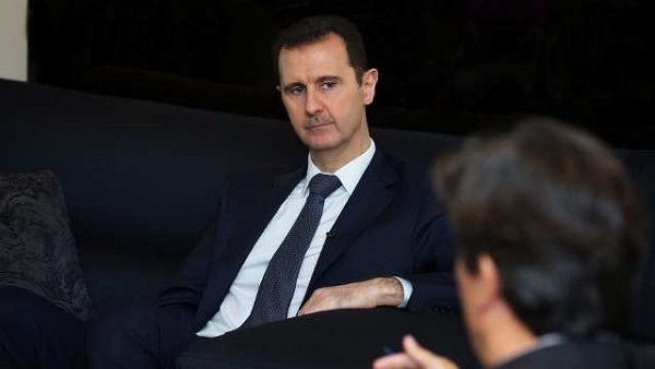 ASSAD SPEAKS. A handout picture released by the Syrian presidency media office and made on September 2, 2013 in Damascus shows Syrian president Bashar al-Assad answering questions by French journalist Georges Malbrunot. AFP photo