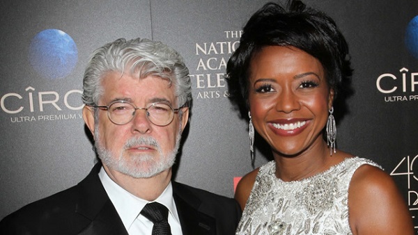 NEW, INTIMATE CHAPTER. The 'Star Wars' creator with wife, Mellody Hobson