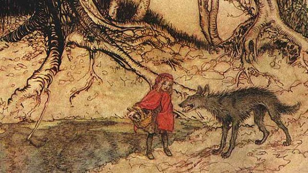 Detail of a "Little Red Riding Hood" illustration by Arthur Rackham, 1909. Public domain/Via Wikipedia