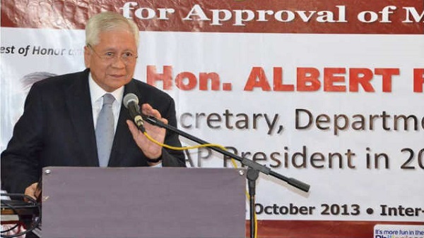 NO PROTEST. Foreign Secretary Albert del Rosario says the government has 'no determination of the facts' on the concrete blocks allegedly installed by China. Photo courtesy of the DFA
