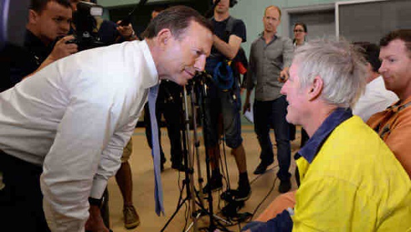 CONSERVATIVE CHALLENGER. ABC predicts Tony Abbott's conservative coalition will win 90 seats in the 150-seat lower House of Representatives. Photo by AFP