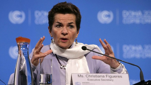 QATAR, Doha : United Nations Convention on Climate Change Executive Secretary Christiana Figueres speaks during a press conference on November 30, 2012, on the fifth day of the two weeks United Nations 18th Climate Change Conference in Doha. AFP PHOTO / AL-WATAN DOHA / KARIM JAAFAR