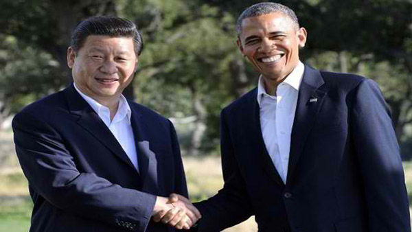 RAISING CONCERNS. US President Barack Obama shakes hands with Chinese President Xi Jinping before their bilateral meeting at the Annenberg Retreat at Sunnylands in Rancho Mirage, California. AFP PHOTO/Jewel Samad