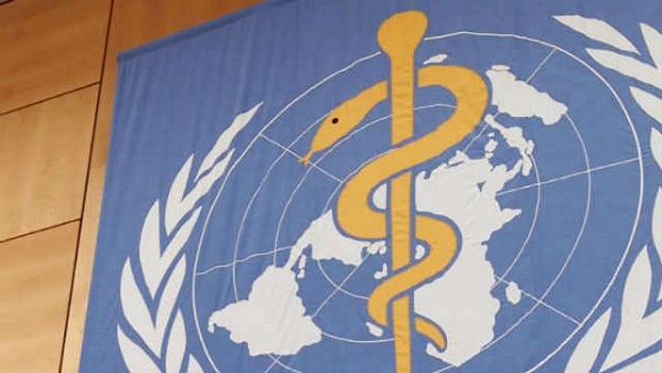 The logo of the World Health Organization in its headquarters in Geneva, Switzerland. Photo from AFP/Laurent Gillieron