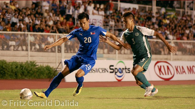 FIRST HAT-TRICK with the Azkals for striker Denis Wolf. Photo by Fritz Gerald Dalida
