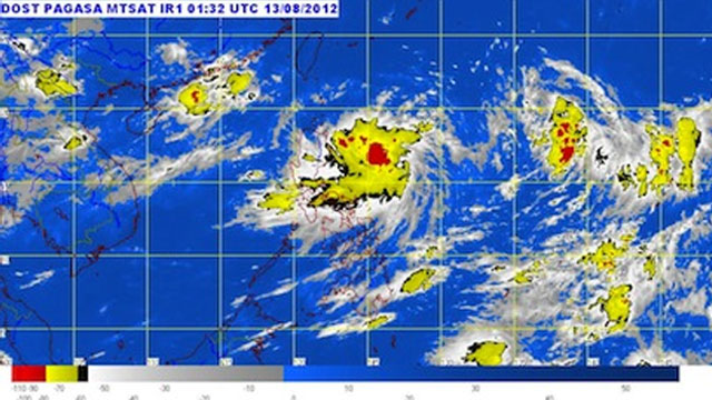 MTSAT ENHANCED-IR Satellite Image showing tropical storm Helen, 10:32 a.m., 13 August 2012. Image courtesy of Pagasa.