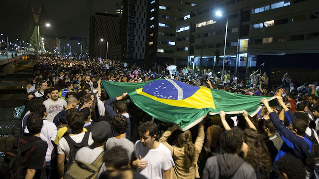 EXTENDED PROTESTS. Brazilians in a protest rally. File photo by AFP