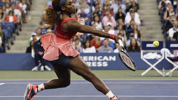 PERFECT HIT. Serena Williams of the US hits a return to Victoria Azarenka of Belarus during the women's final on the fourteenth day of the 2013 US Open Tennis Championship at the USTA National Tennis Center in Flushing Meadows, New York, USA, 08 September 2013. EPA/Justin Lane