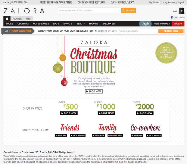ZALORA.COM.PH. The Christmas Boutique makes choosing items for friends and family easier through recommendations. Have them gift-wrapped, too.