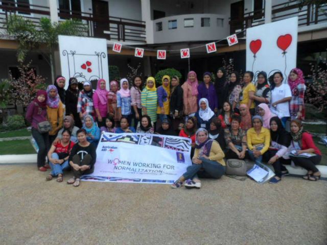 Participants at the Australian funded Women Working for Normalization project of WE Act 1325 from Zamboanga, Bailsan and Sulu Provinces.