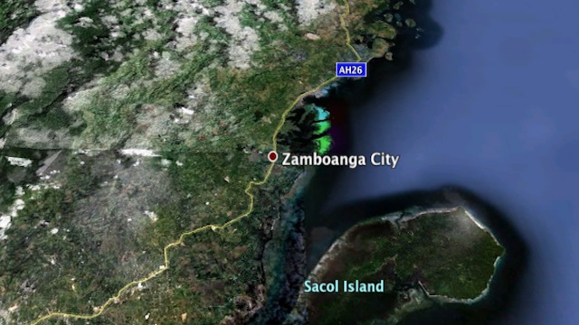 Google Maps aerial image of Zamboanga City and port area
