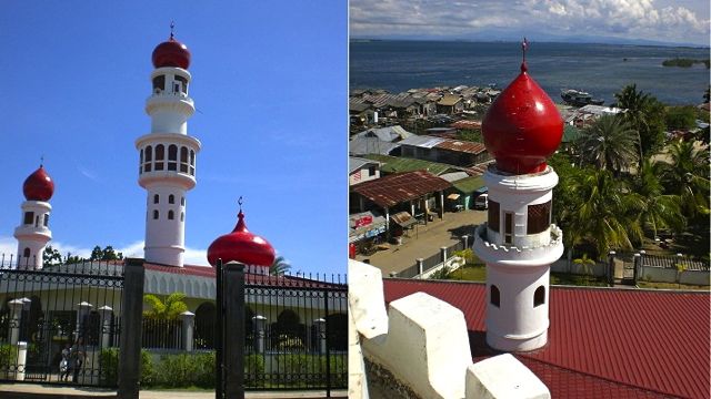 (Left) TALUKSANGAY MOSQUE AND its distinct red dome roofs. (Right) The view from the mosque’s highest minaret. All photos by Rhea Claire E. Madarang
