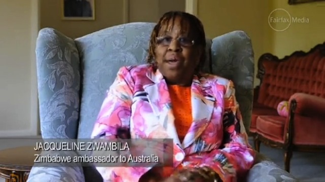 SEEKING ASYLUM. Zimbabwe's ambassador to Australia Jacqueline Zwambila speaks about seeking asylum in Australia in a video posted 28 December 2013 by the Canberra Times. Frame grab courtesy of the Canberra Times