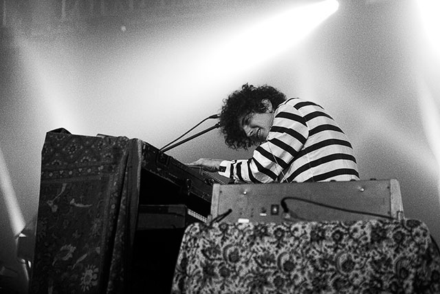 YOUTH LAGOON. Musician Trevor Powers was hunched over the keyboards like a dark-haired Schroeder in the 'Peanuts' comics. Photo by Ferdie Arquero of LegatoMag.com