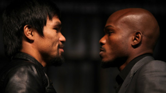 FACE TO FACE. Manny Pacquiao and Timothy Bradley both face career-altering circumstances heading into their rematch. Photo by Jhay Otamias/Rappler