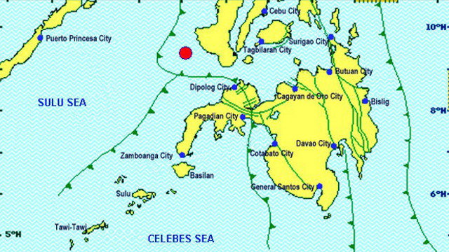QUAKE. The epicenter of the 6.3 magnitude earthquake that rocked parts of Visayas was detected to have happened in the middle of the sea. Image from Phivolcs