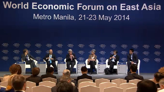 GREEN GROWTH. Speakers at a session during the 23rd World Economic Forum on East Asia talk about how economies can flourish in a world threatened by climate change. Screengrab from official WEF webcast