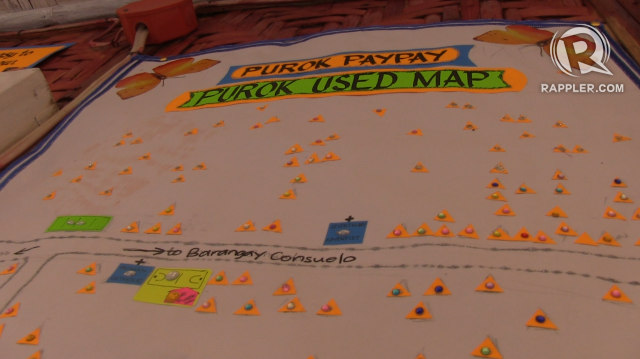 PUROK MAP. This map helps Purok Baybay visualize where its most disaster-vulnerable members are
