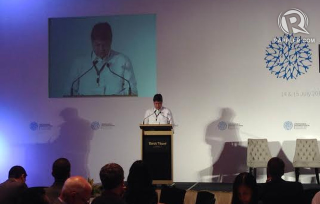 AGRI NEEDS A BOOST. Secretary Francis Pangilinan talks about the challenges facing Philippine agriculture at the Responsible Business Forum on Food and Agriculture on July 14, 2014. Photo by Pia Ranada/Rappler