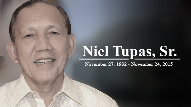 JUST BEFORE HIS BIRTHDAY. Former governor Neil Tupas Sr dies at age 82, only a few days before his birthday. 