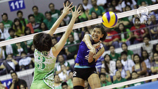 Alyssa Valdez leads the Lady Eagles over the Lady Spikers. File photo by Josh Albelda/Rappler