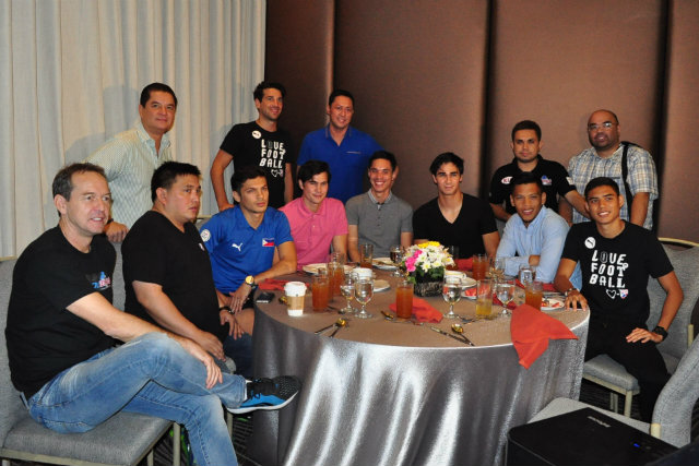 The Azkals players and management announce the service. Photo by Bob Guerrero